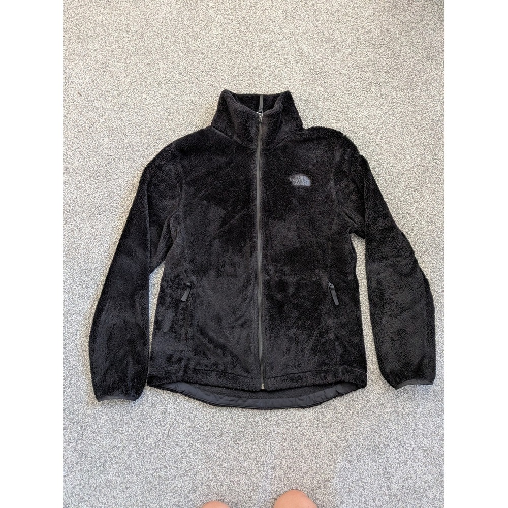 The North Face Womens Osito Fleece Jacket Black Circular Design Size M Full Zip